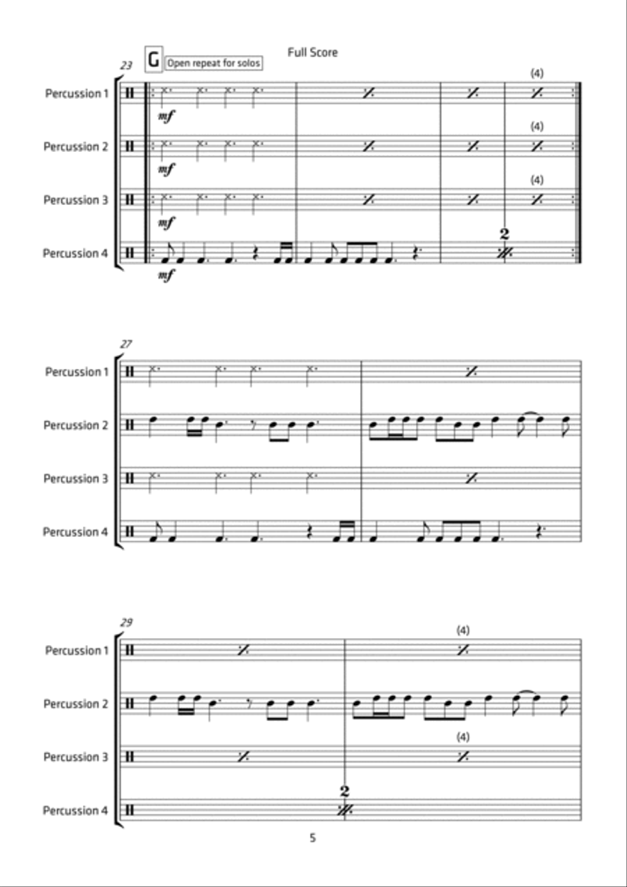 Junglemania Percussion Ensemble scores gallery preview page 6