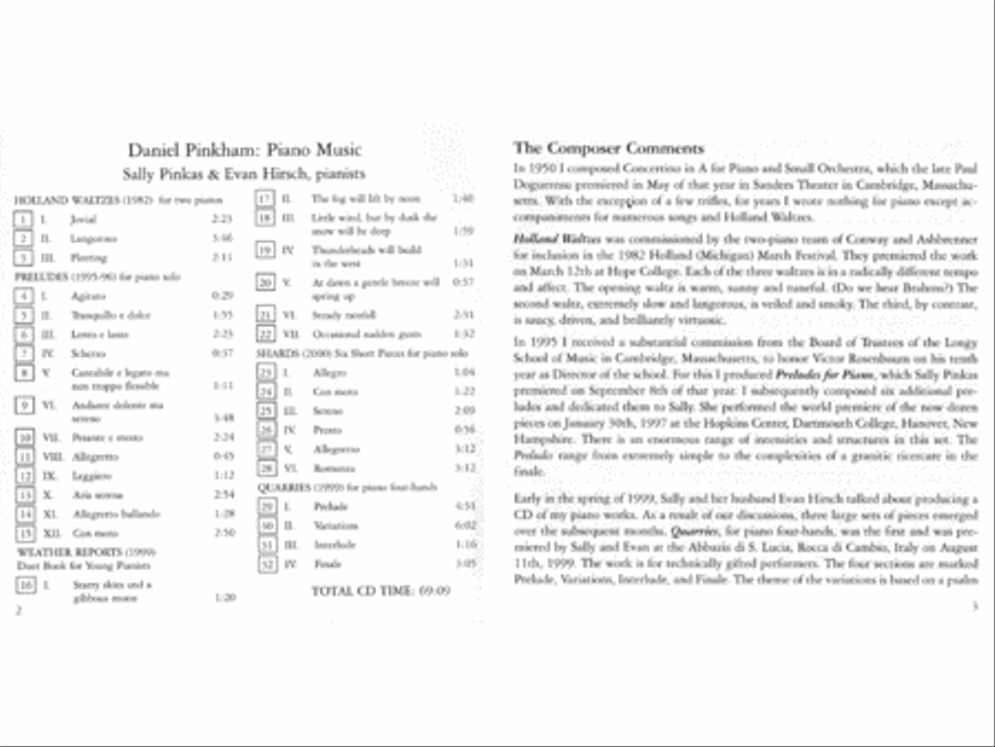 Daniel Pinkham: Piano Music, Volume I Piano scores gallery preview page 3