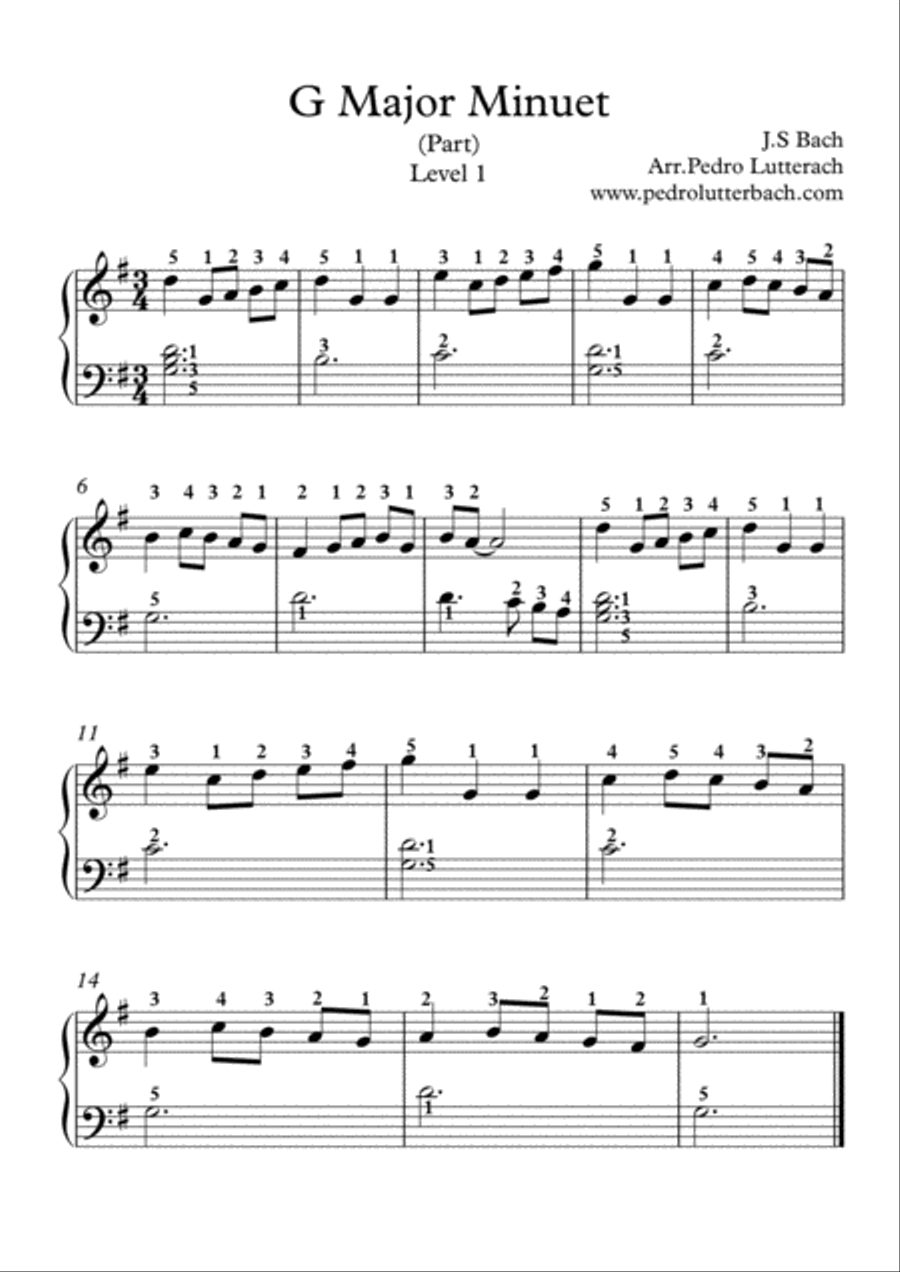 G Major Minuet G Major Minuet Easy Piano scores gallery preview page 1