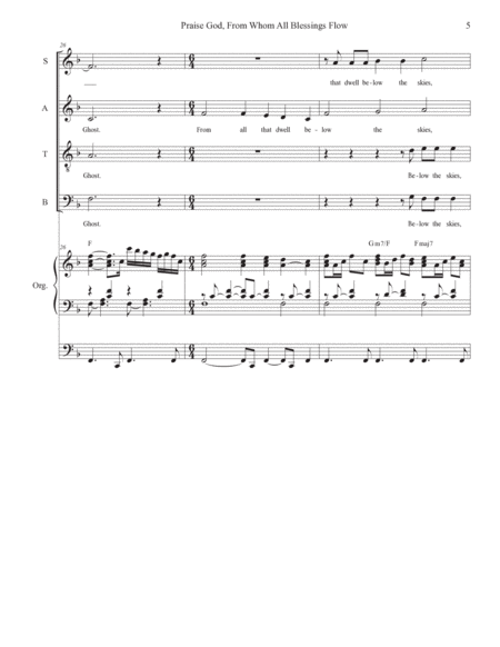 Praise God, From Whom All Blessings Flow (SATB) (Choir/Vocal) image number null