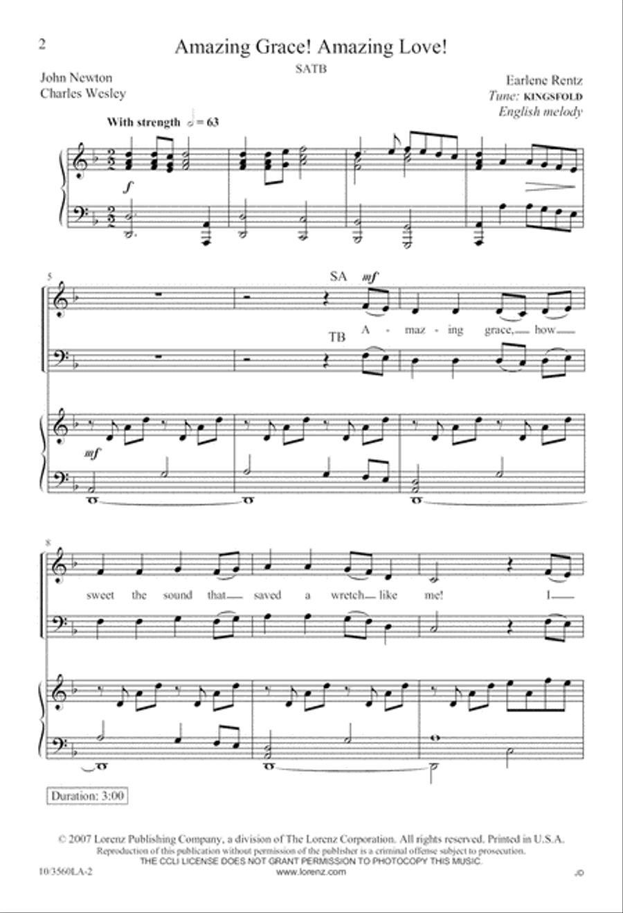 Amazing Grace! Amazing Love! 4-Part scores gallery preview page 2