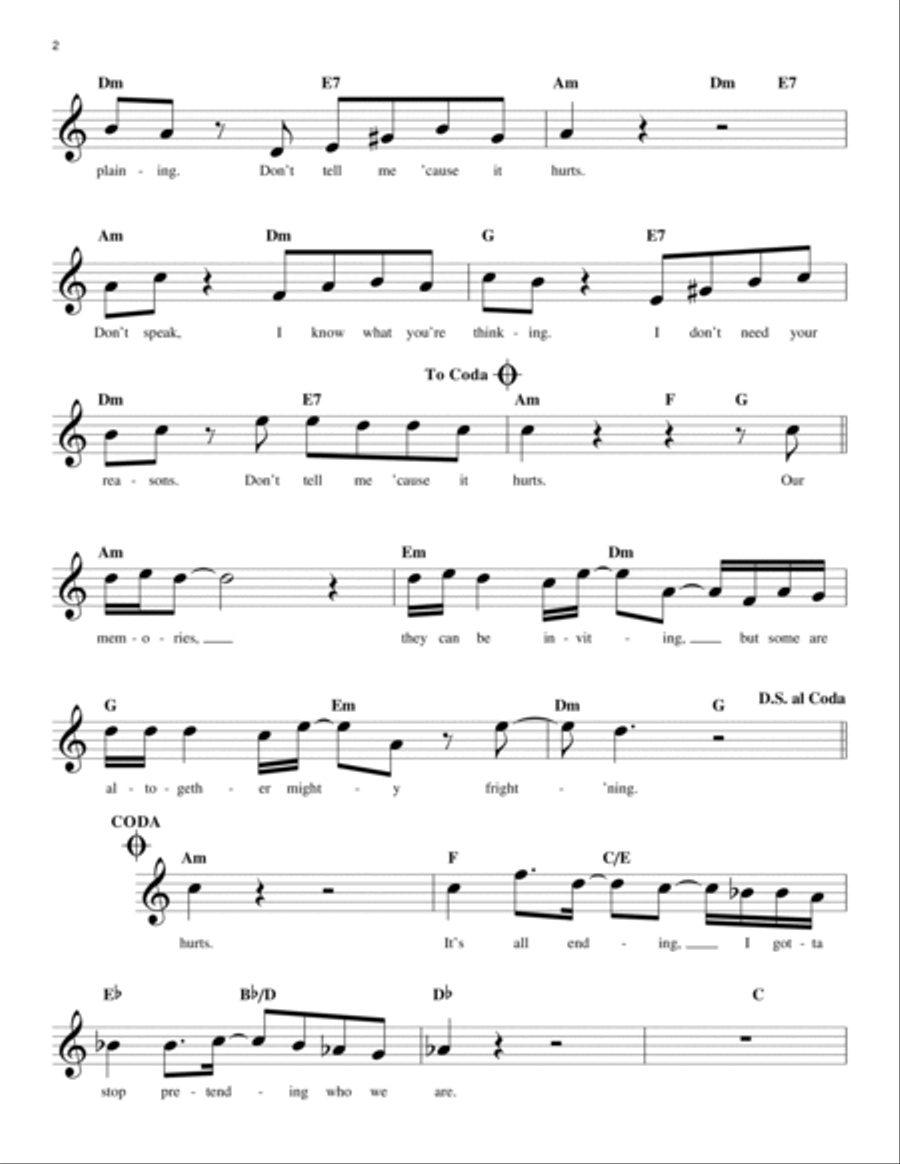 Don't Speak Don't Speak Guitar scores gallery preview page 2