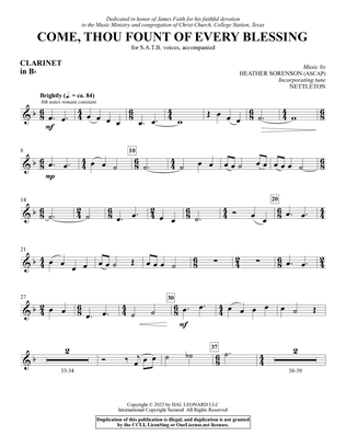 Come, Thou Fount Of Every Blessing - Bb Clarinet