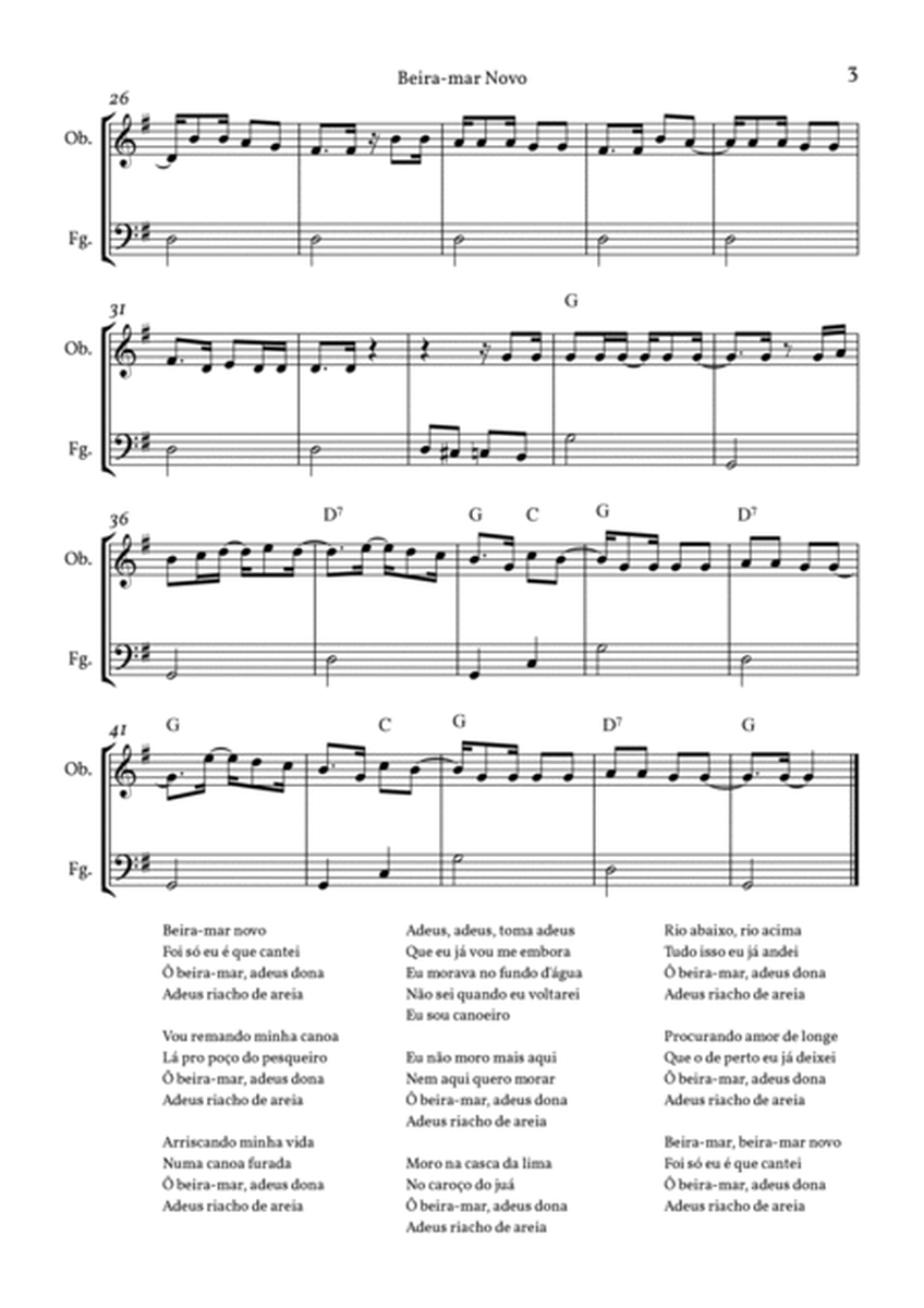 Beira-mar Novo [ for oboe and bassoon with chords ] image number null