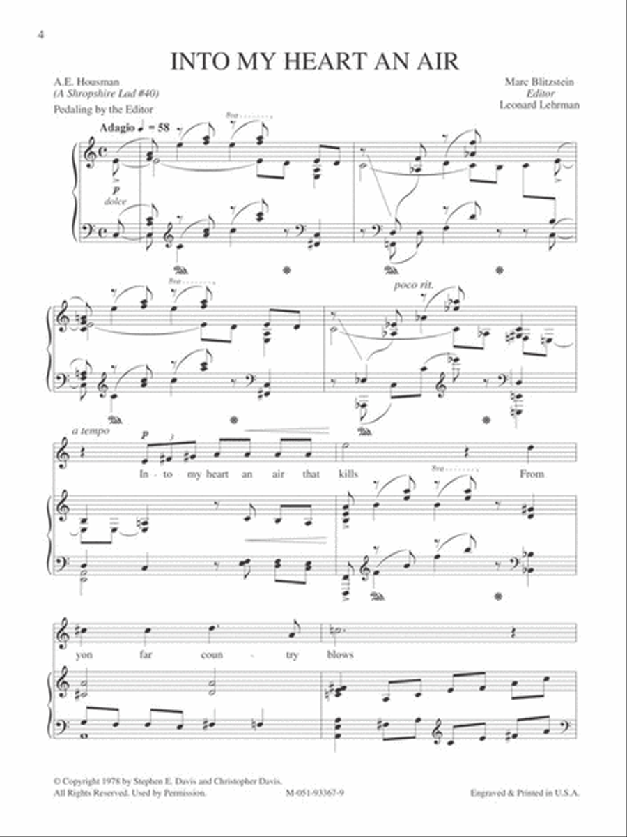 The Marc Blitzstein Songbook - Volume 3 Voice Solo scores gallery preview page 5