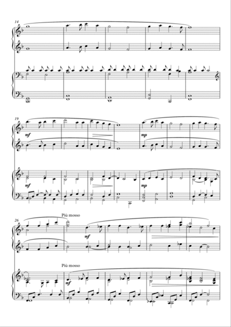In the Bleak Mid Winter, fun carol variations for piano duet by Simon Peberdy (on a melody by Holst) image number null