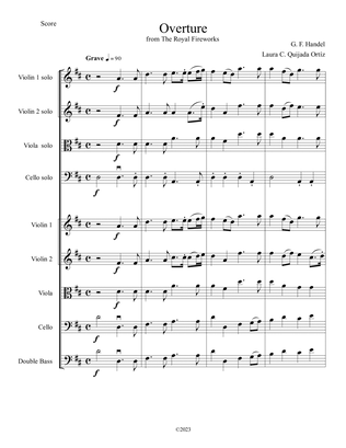 Overture from The Royal Fireworks, for intermediate-level string orchestra. Score & parts.