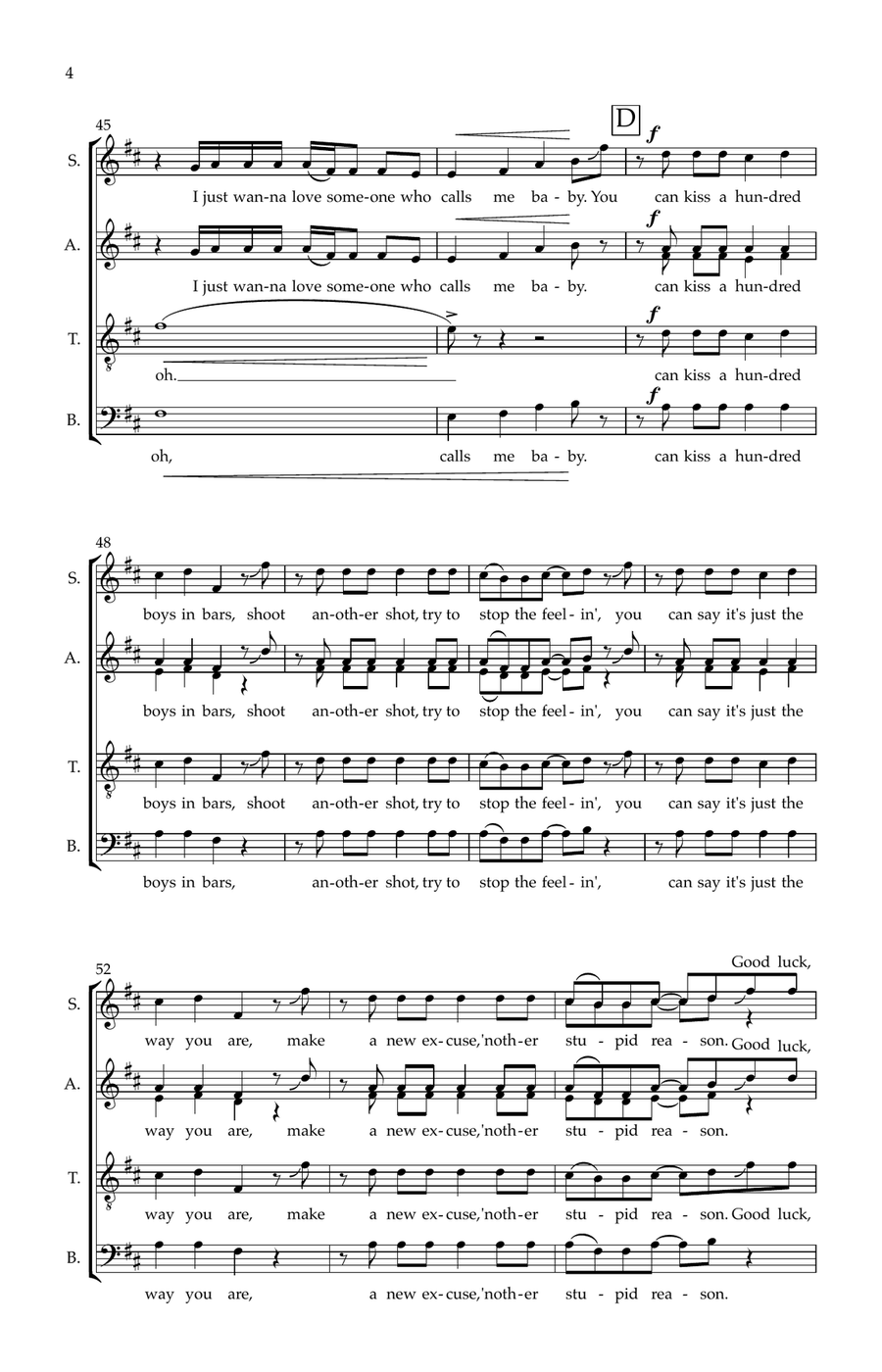 Good Luck, Babe! Good Luck, Babe! Divisi scores gallery preview page 4