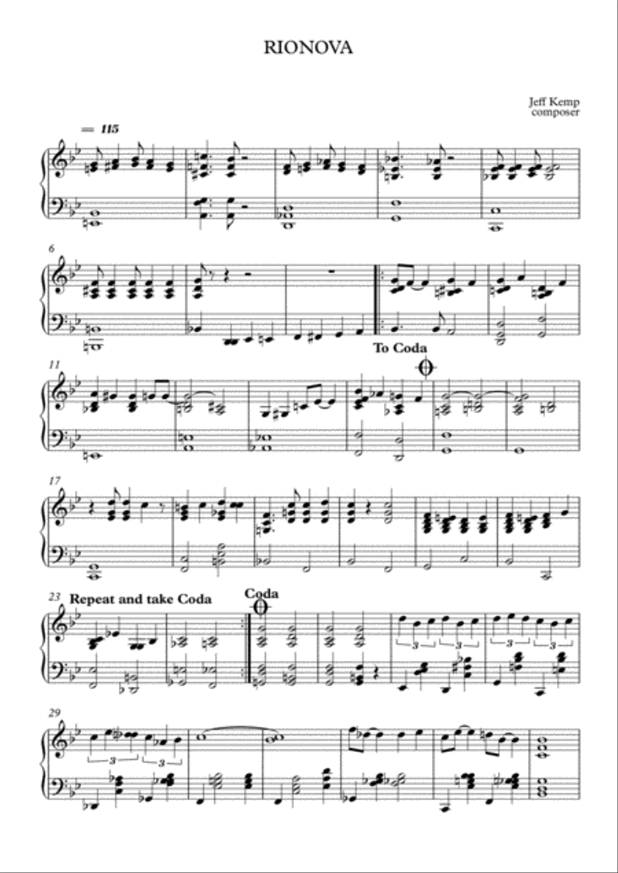 RIO NOVA RIO NOVA Piano Solo scores gallery preview page 1