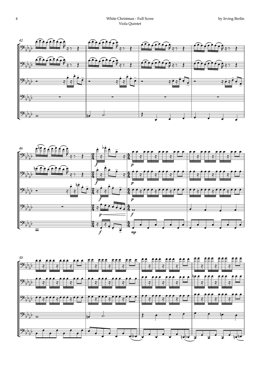 White Christmas String Quintet scores gallery preview page 4