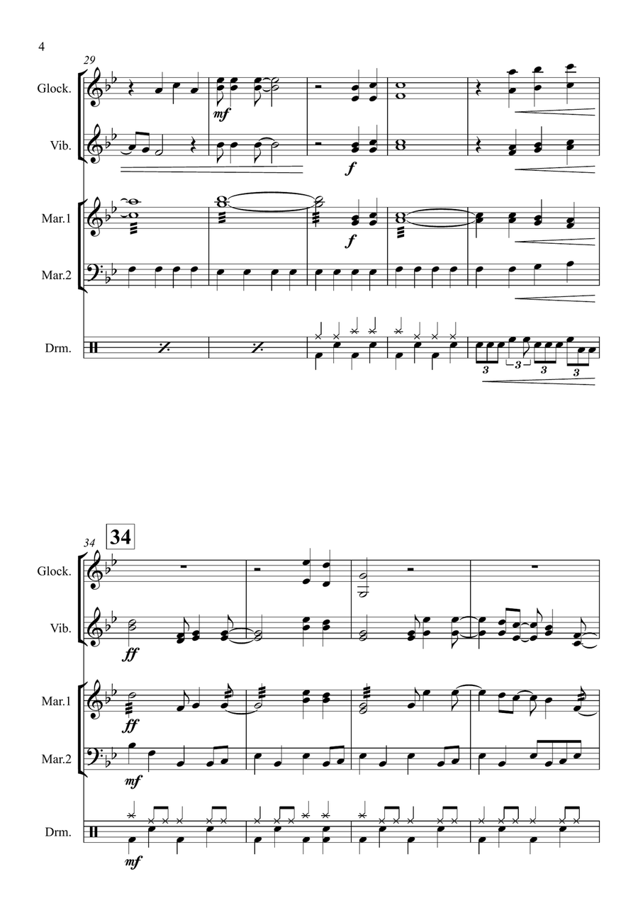 Sweet Caroline Sweet Caroline Percussion Ensemble scores gallery preview page 6