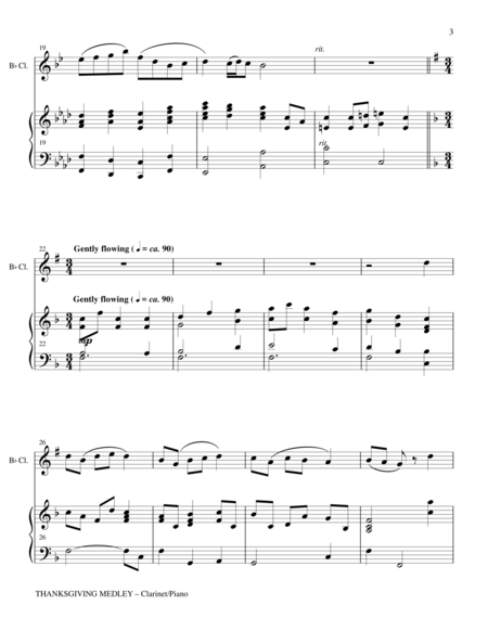 THANKSGIVING MEDLEY (Clarinet/Piano with Clarinet Part) image number null
