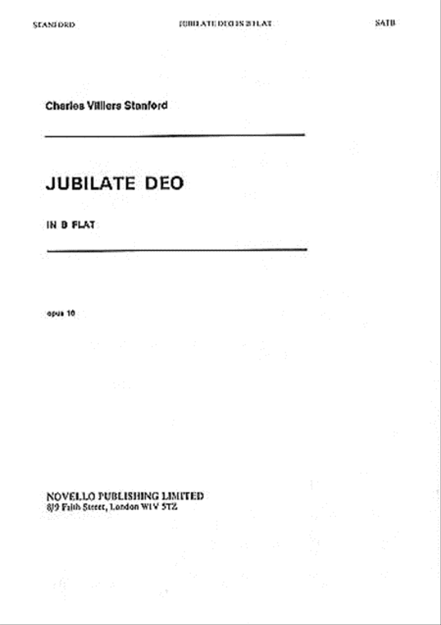 Jubilate Deo in B-flat, Op. 10 by Charles Villiers Stanford 4-Part - Sheet Music