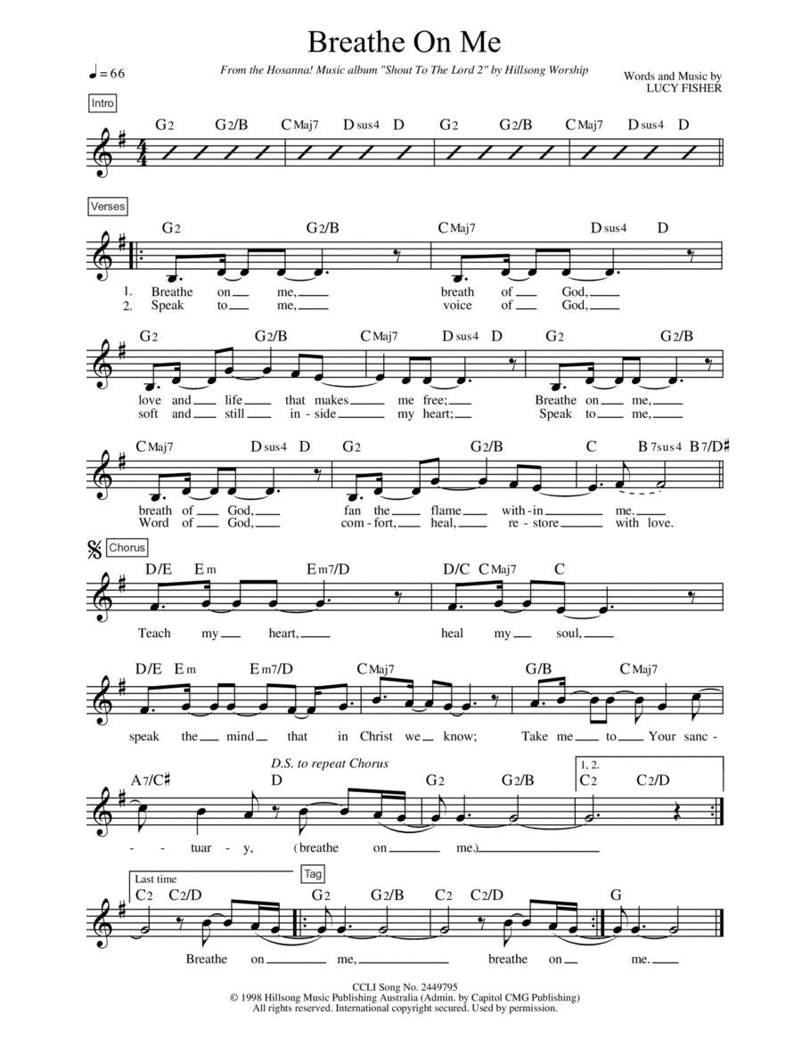 Breathe On Me Piano scores gallery preview page 1