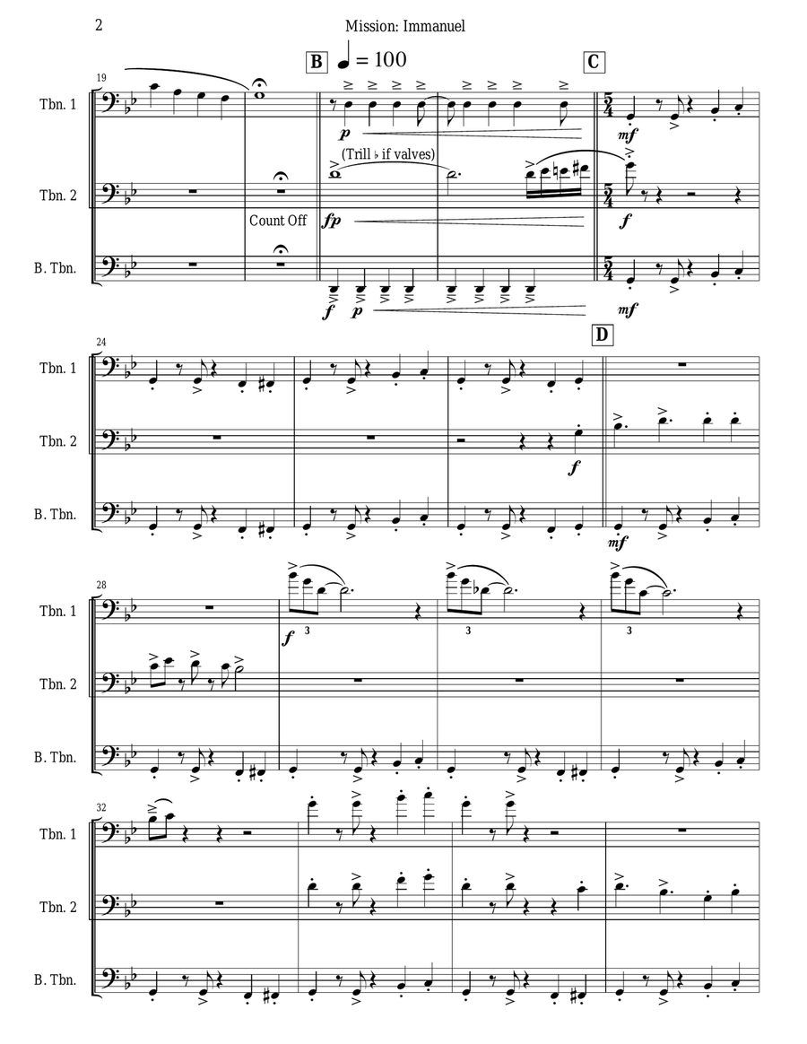 Mission: Impossible Theme Trombone Trio scores gallery preview page 2