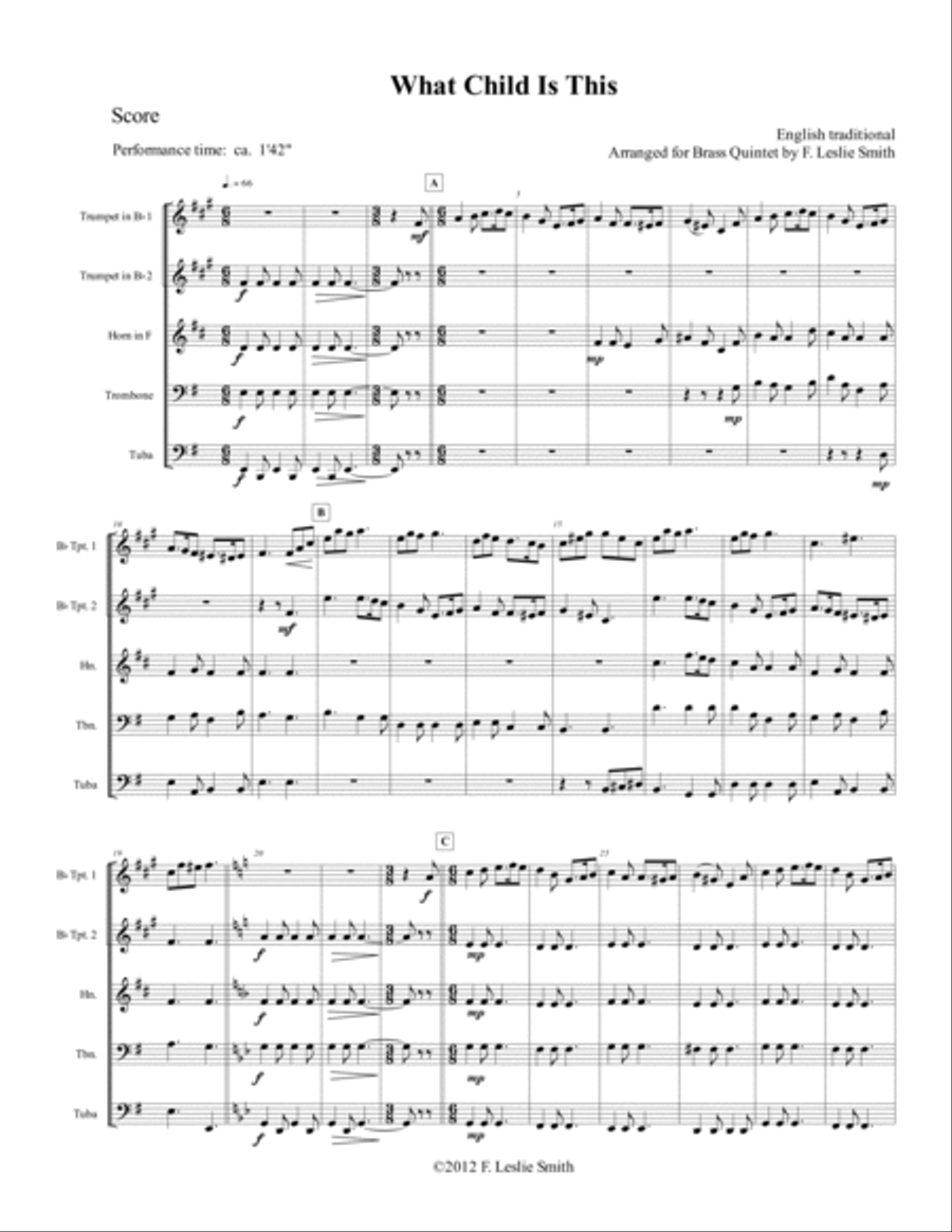 What Child Is This Brass Ensemble scores gallery preview page 2