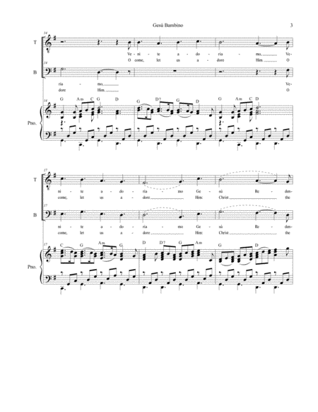 Gesu Bambino (for 2-part choir - (TB) image number null