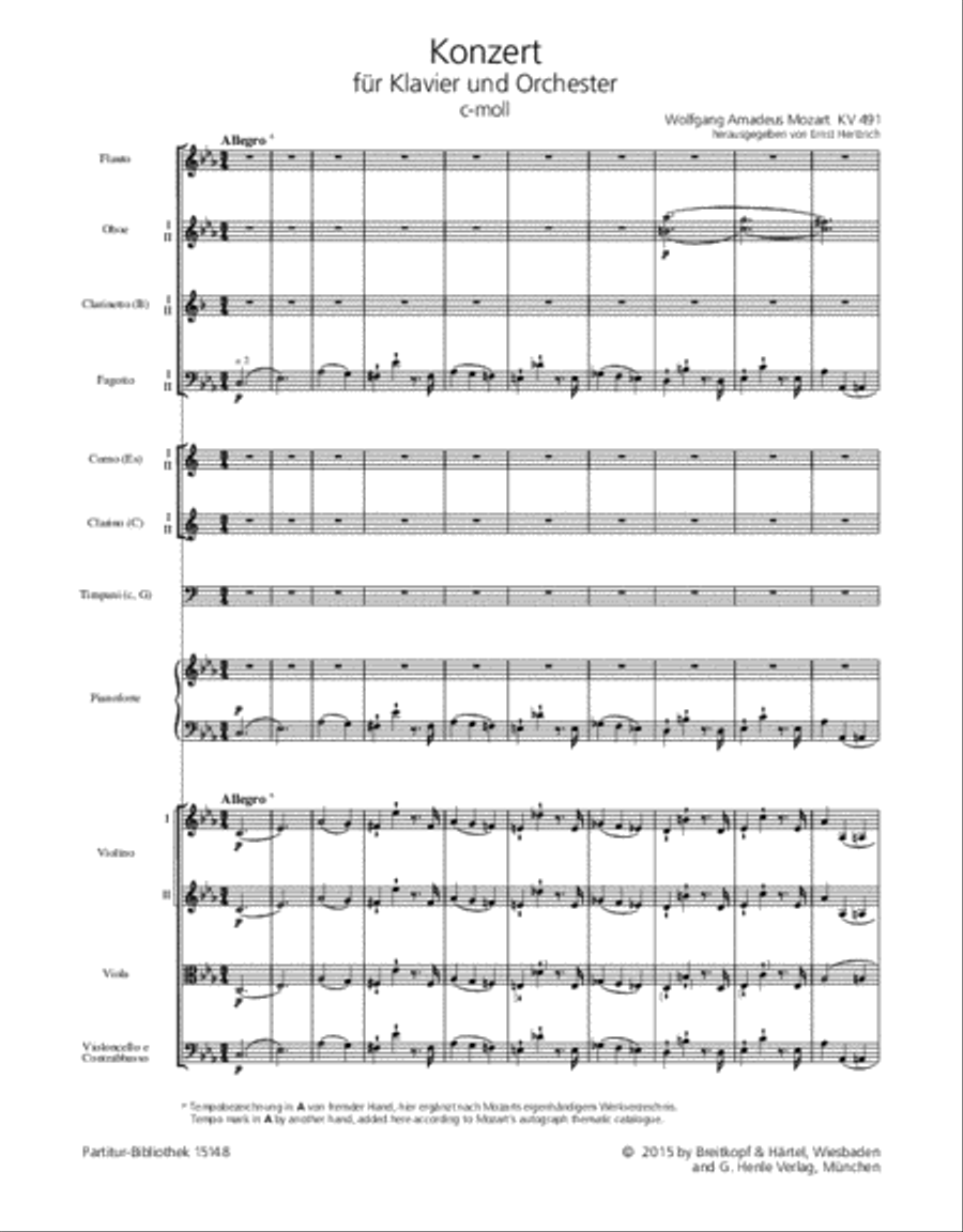 Piano Concerto in C minor K. 491 Orchestra scores gallery preview page 2