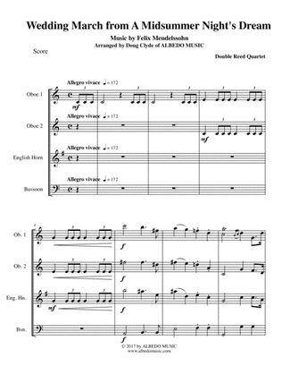 Mendelssohn Wedding March from A Midsummer Night's Dream for Double Reed Quartet