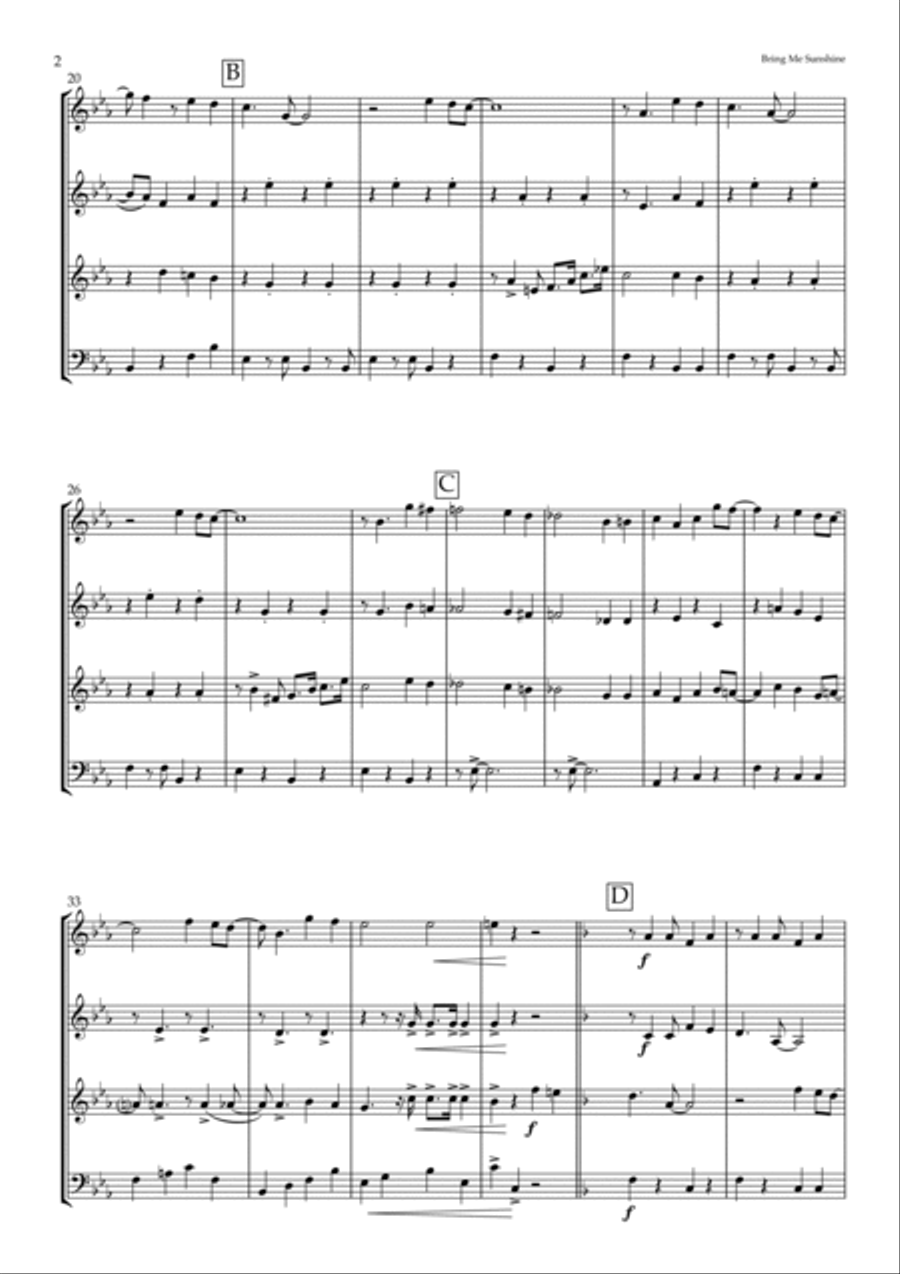 Bring Me Sunshine Brass Ensemble scores gallery preview page 2