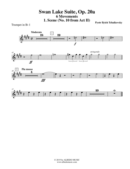 Swan Lake Suite, 6 Movements and 8 Movements - Trumpet in Bb 1 (Transposed Part)
