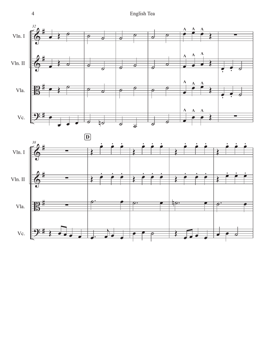 English Tea String Quartet scores gallery preview page 4