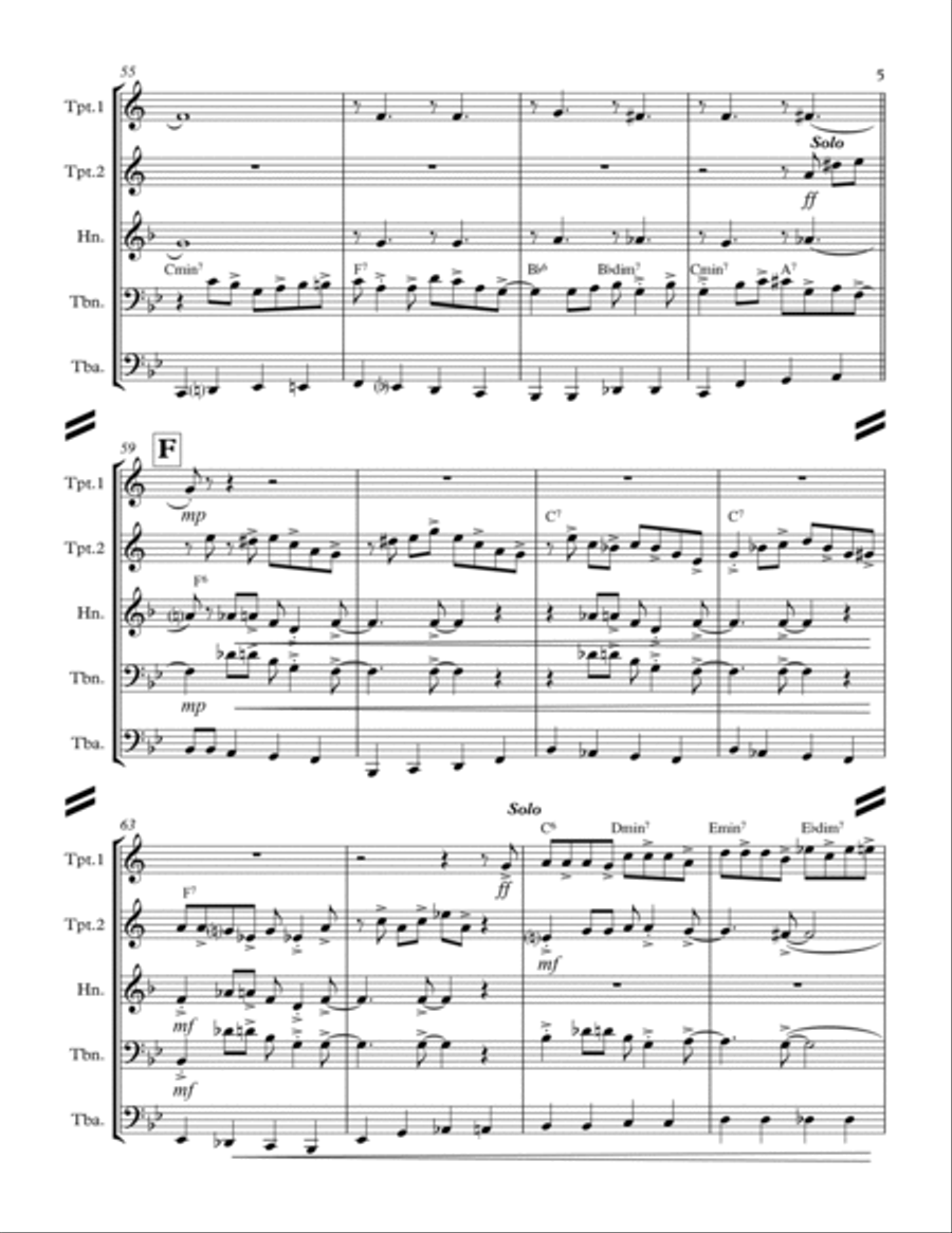 Boogie Woogie Santa Claus Brass Ensemble scores gallery preview page 6