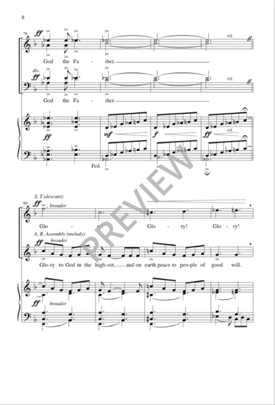 Gloria of the Bells 4-Part scores gallery preview page 8