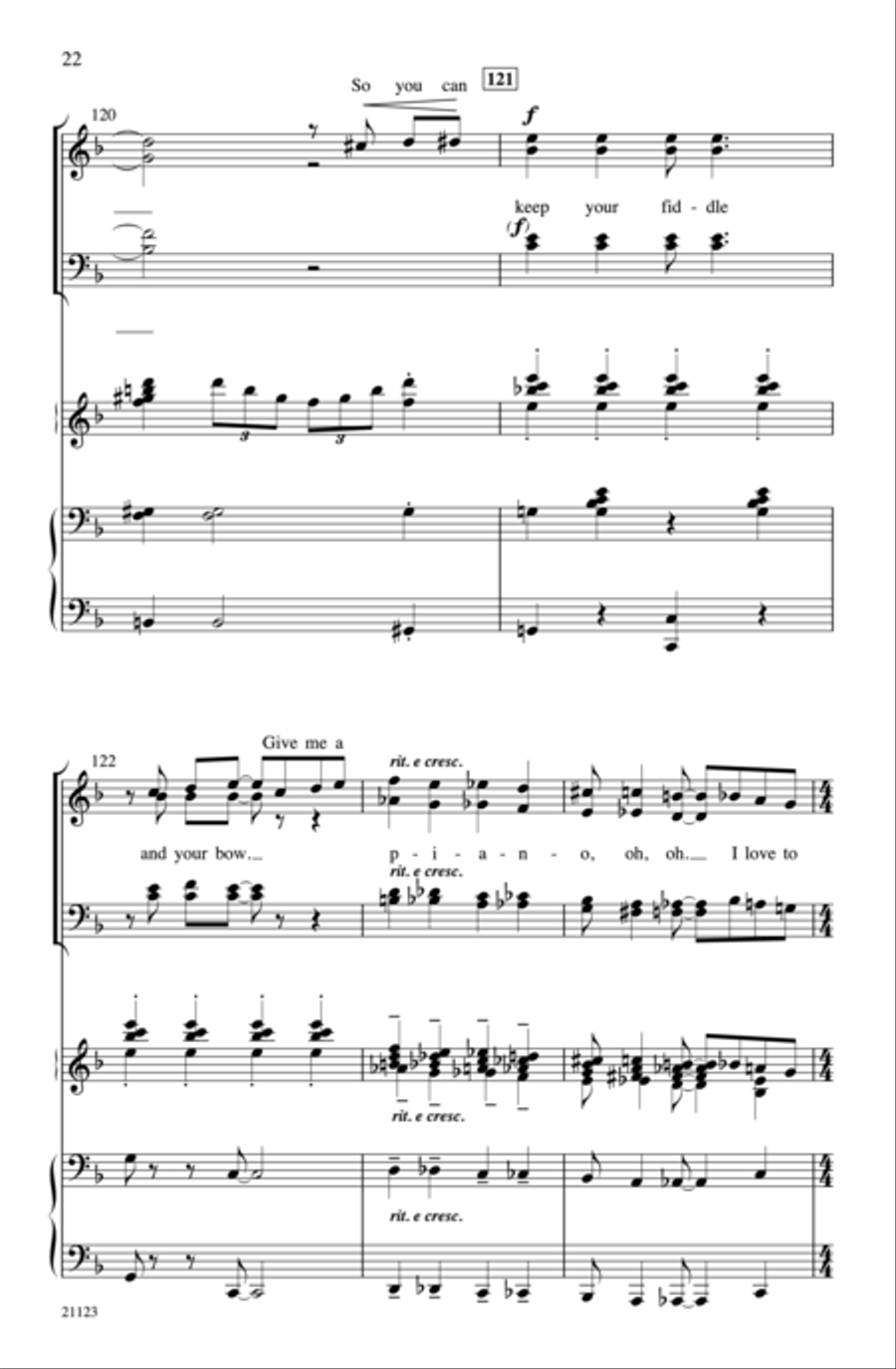 I Love a Piano 4-Part scores gallery preview page 46