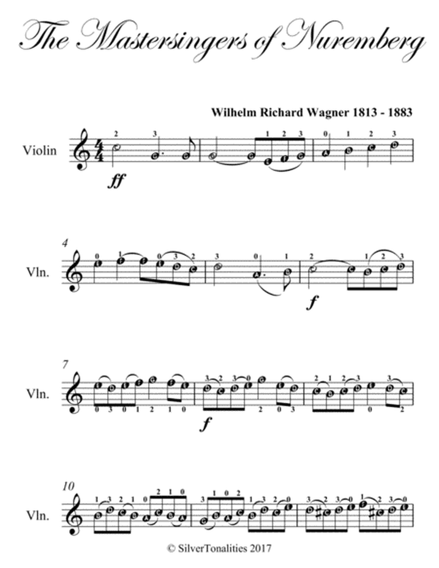 Mastersingers of Nuremberg Easy Violin Sheet Music
