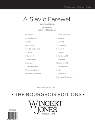 Book cover for Slavic Farewell - Full Score