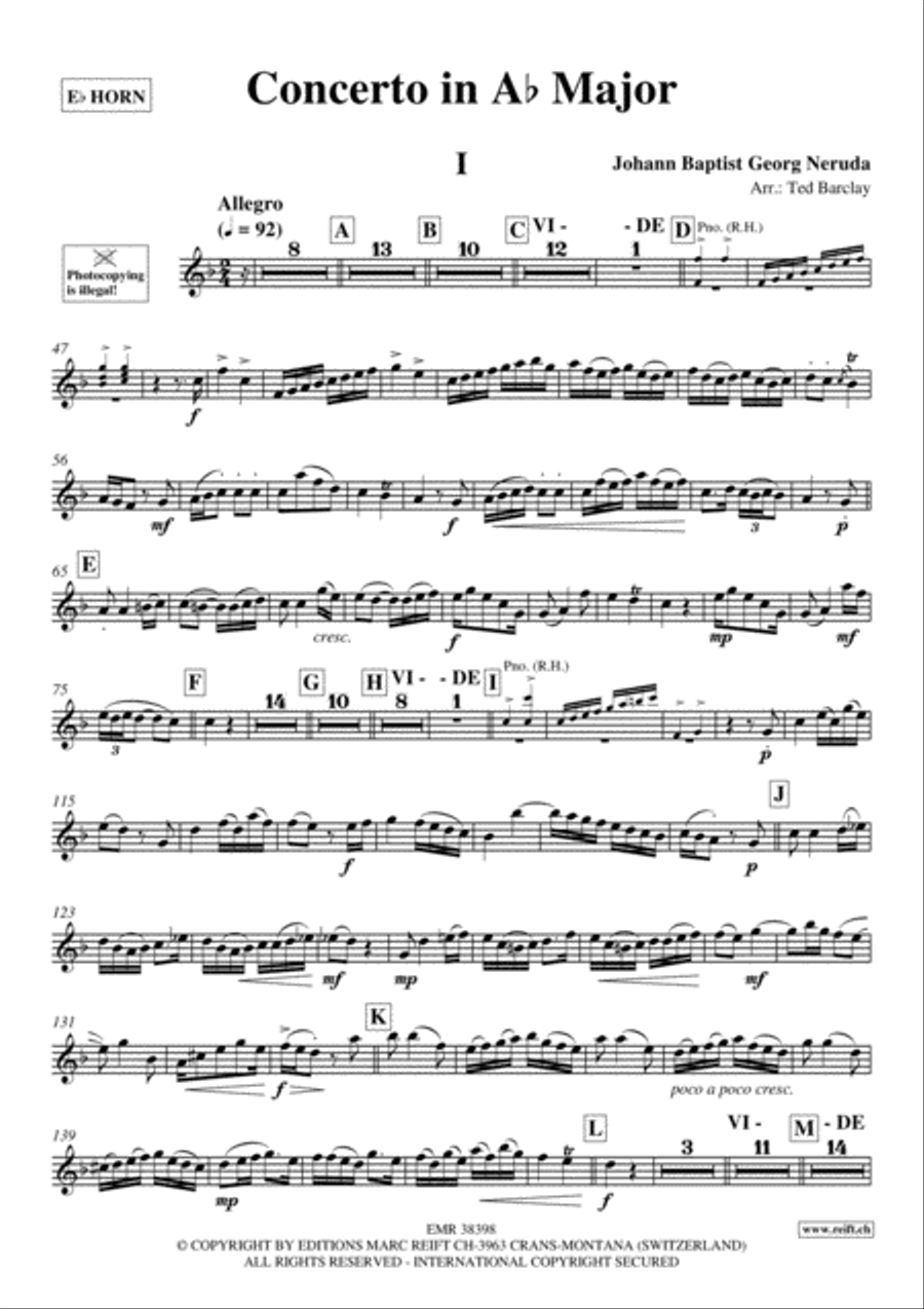 Concerto in Ab Major Horn scores gallery preview page 2
