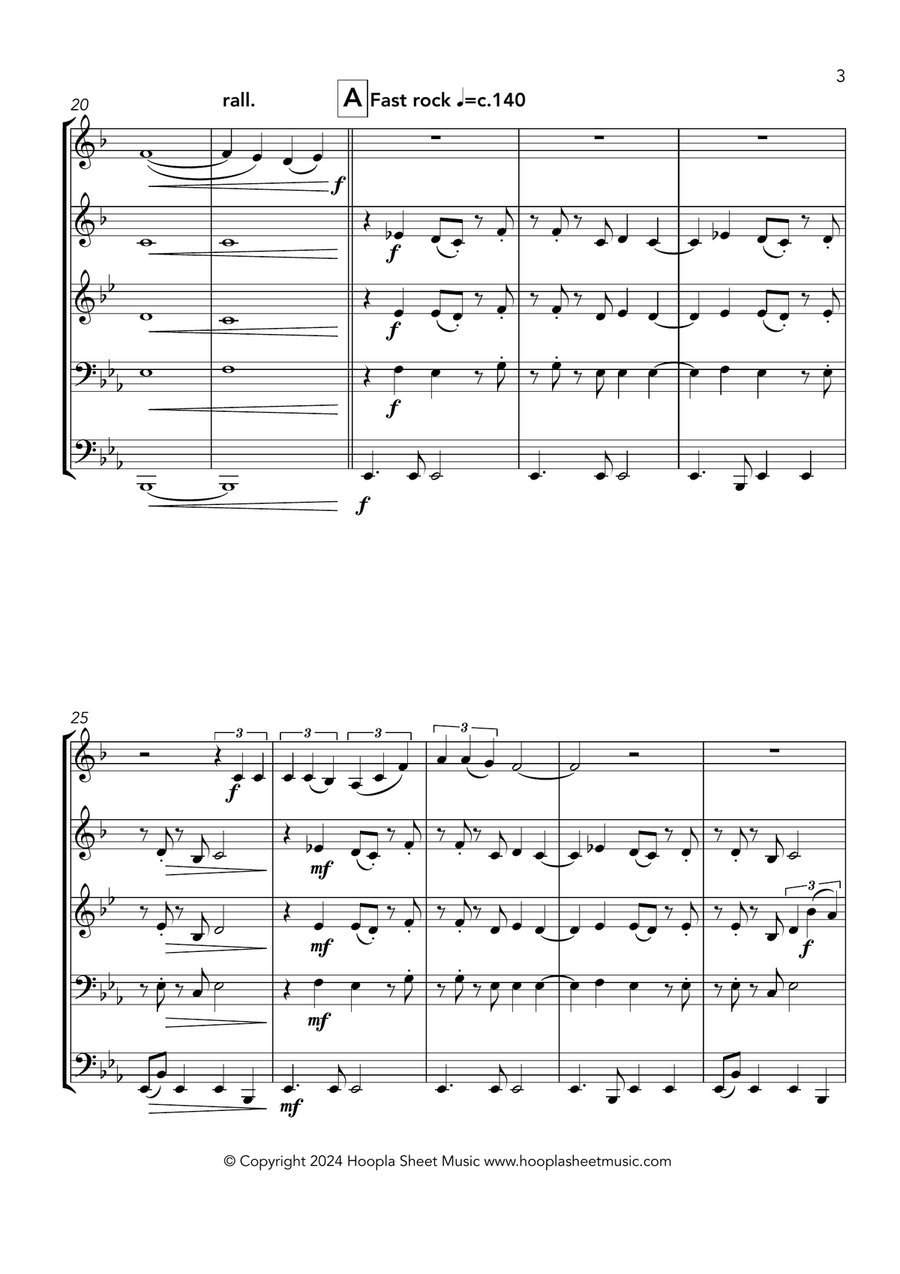 Battle Hymn of the Republic (Rock Style) Horn scores gallery preview page 3
