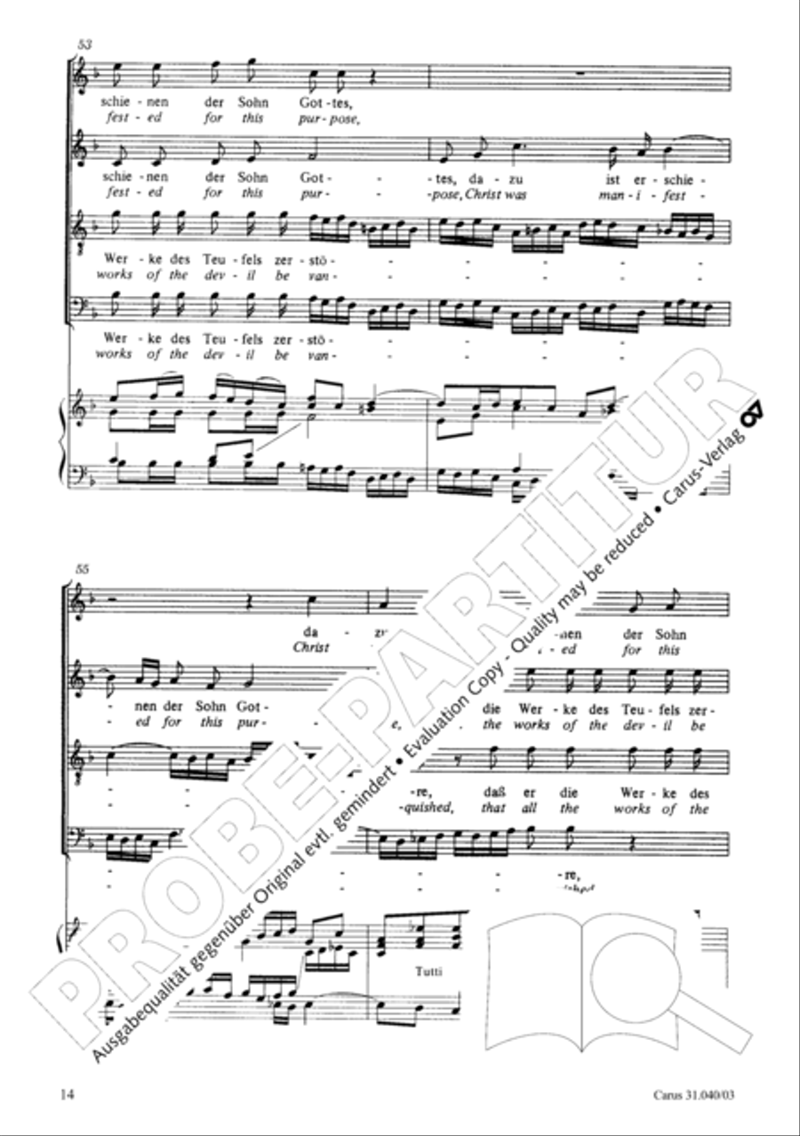 Christ was manifested for this purpose (Dazu ist erschienen der Sohn Gottes) ATB scores gallery preview page 15