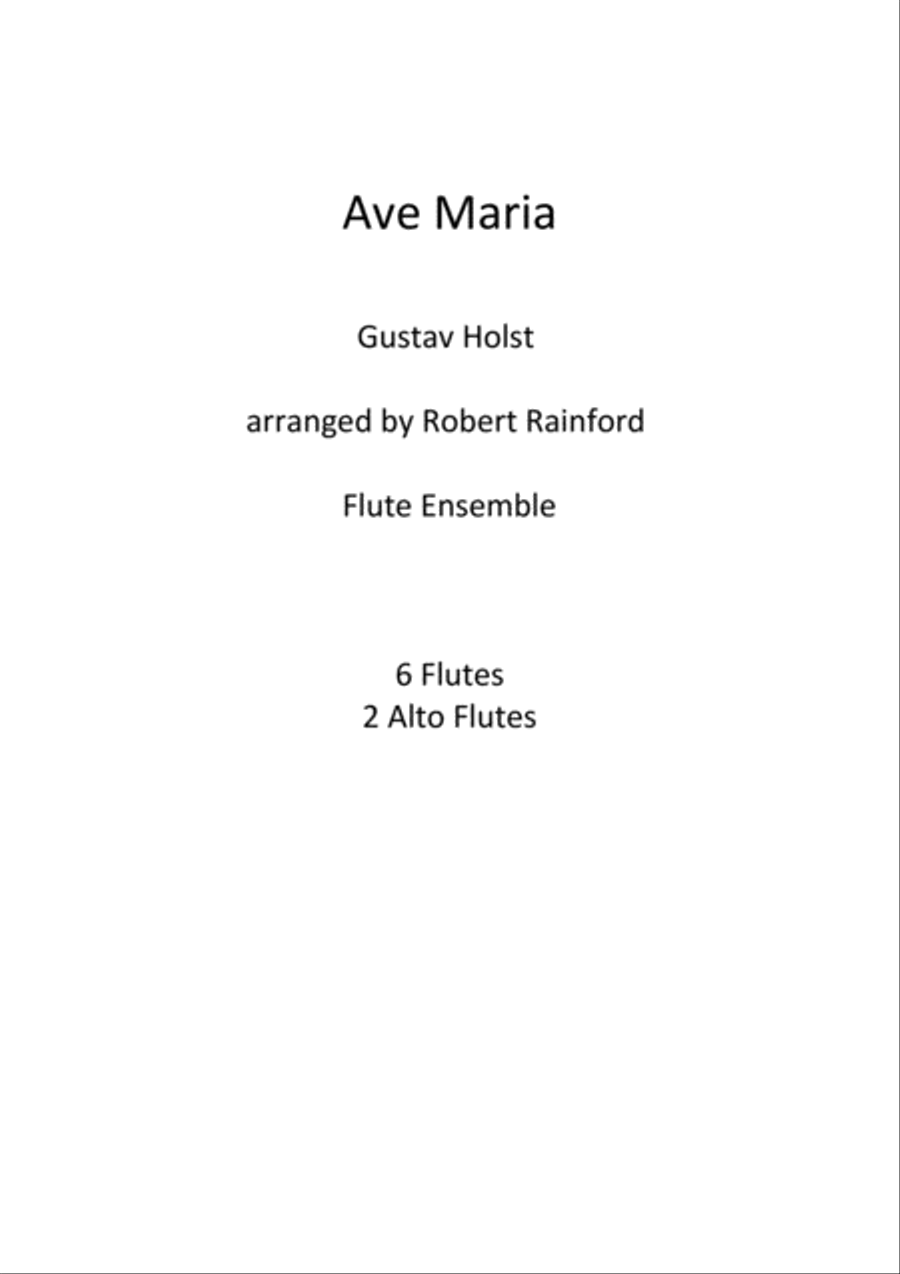 Ave Maria Flute Quartet scores gallery preview page 1