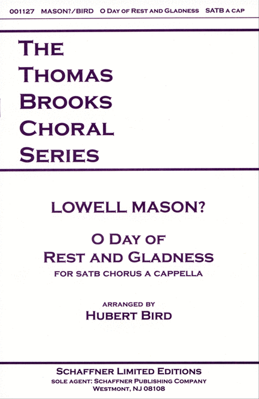 O Day Of Rest And Gladness 4-Part scores gallery preview page 1