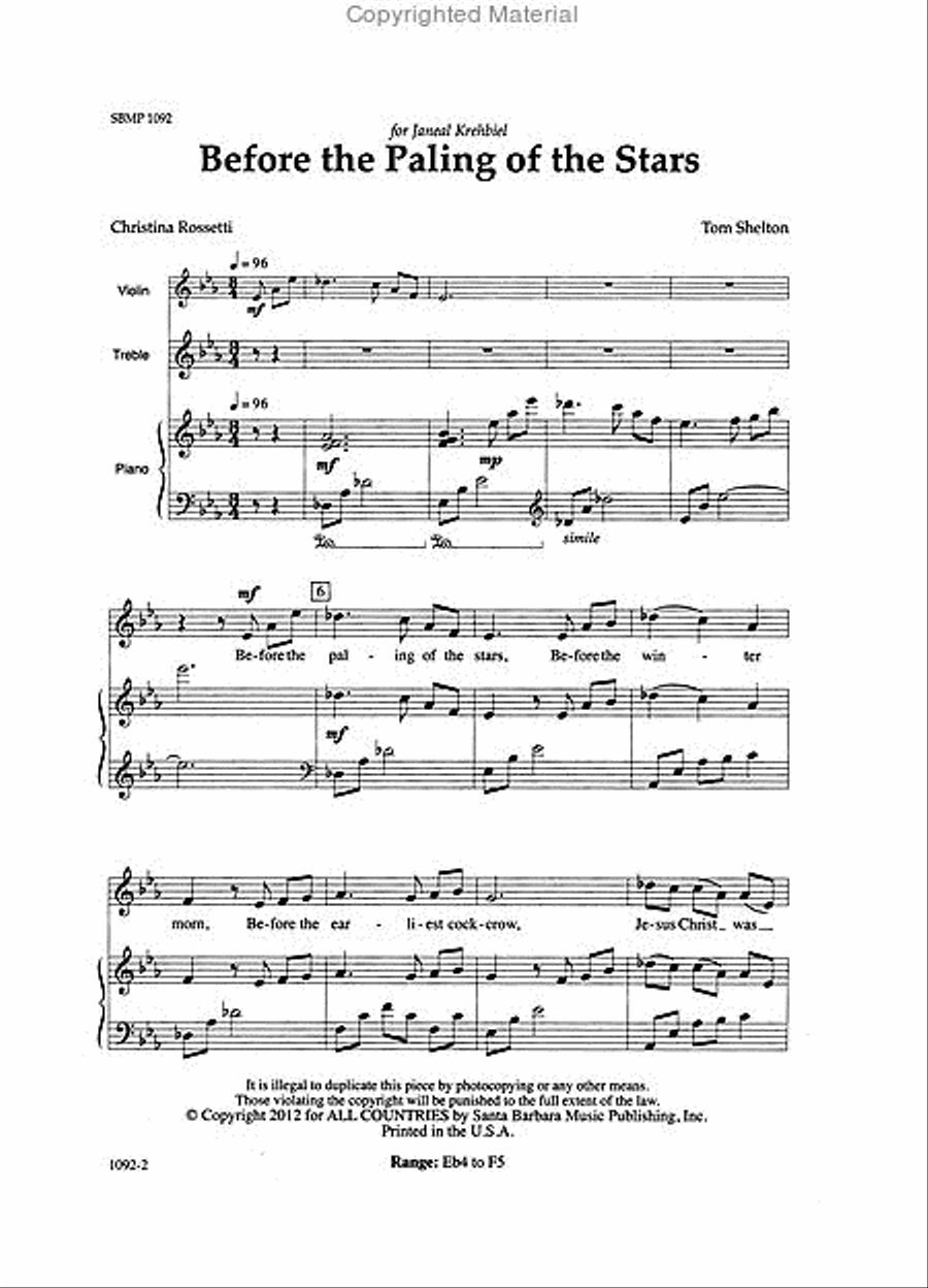 Before the Paling of the Stars - Unison Octavo Unison Choir scores gallery preview page 2