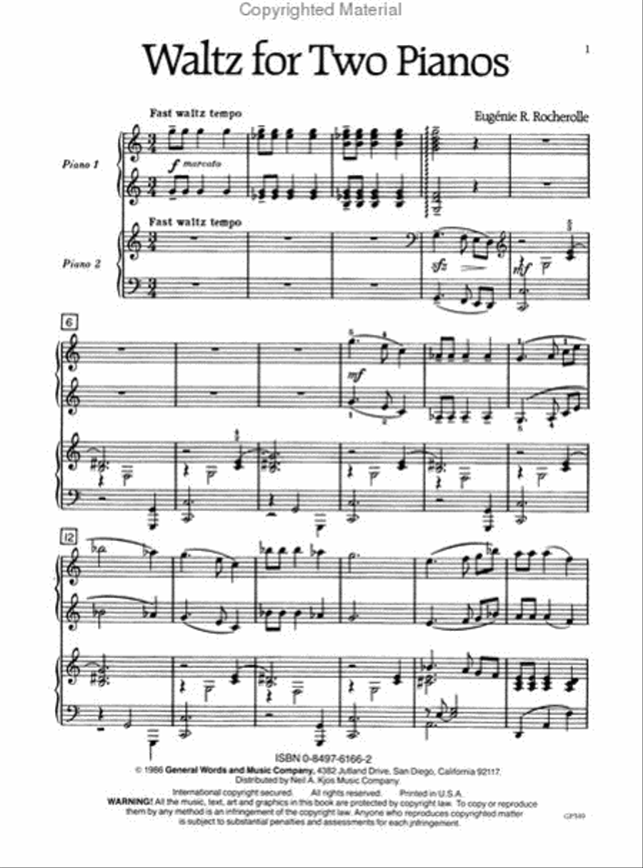Waltz For Two Pianos 2 Pianos, 4-Hands scores gallery preview page 2