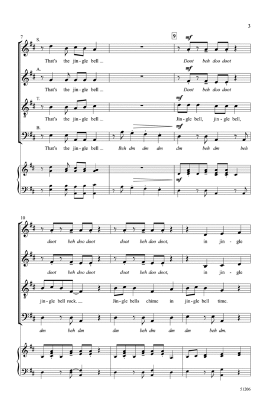 Jingle Bell Rock Choir scores gallery preview page 2