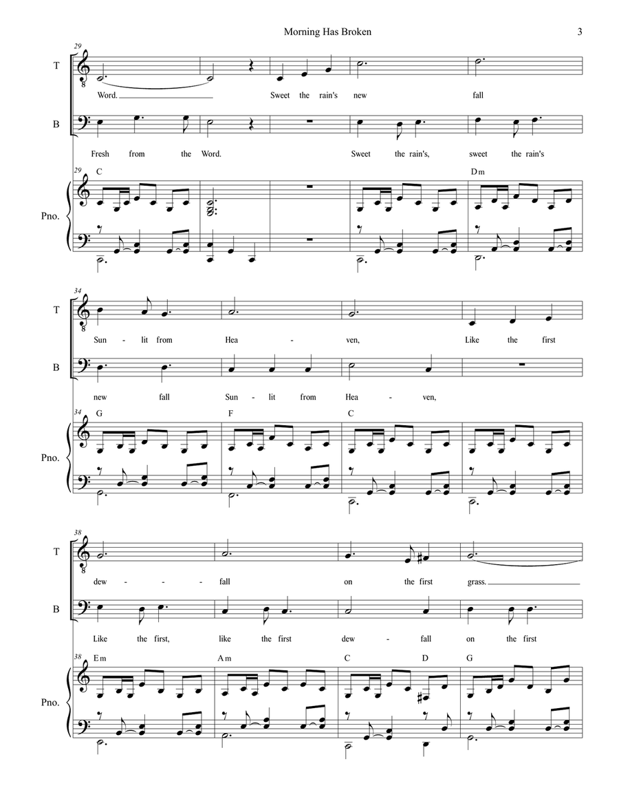 Morning Has Broken Tenor Voice scores gallery preview page 3