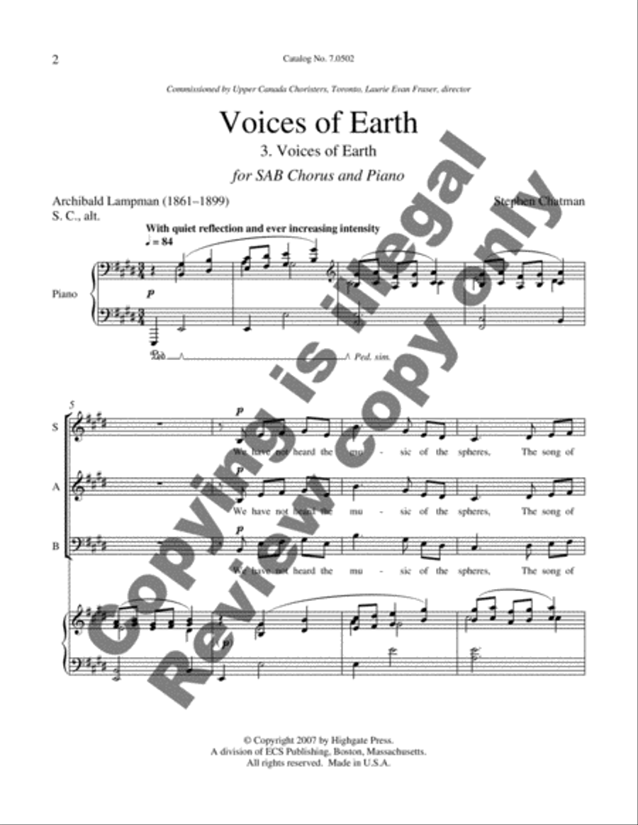 Voices of Earth: 3. Voices of Earth 3-Part scores gallery preview page 3
