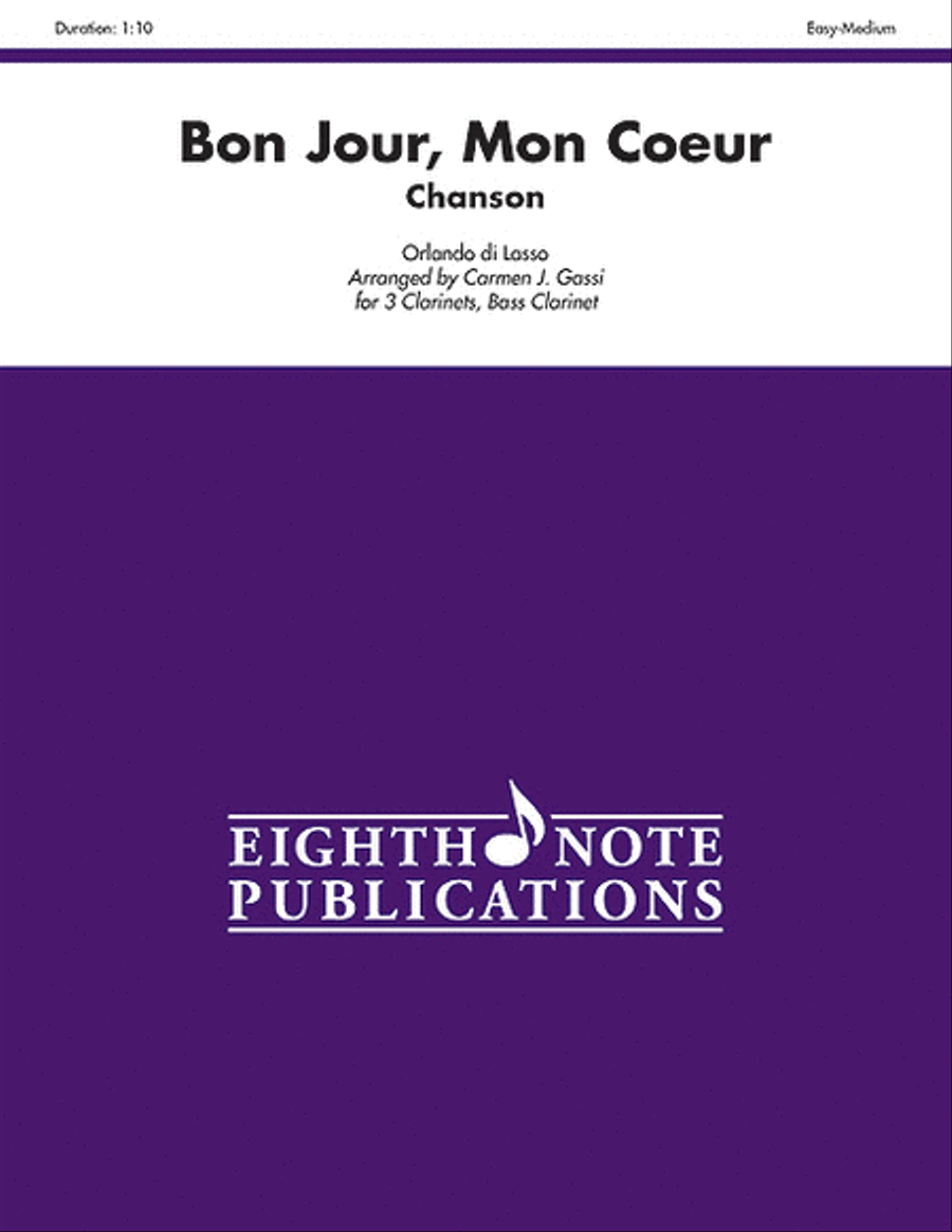 Bon Jour, Mon Coeur Clarinet Quartet scores gallery preview page 1