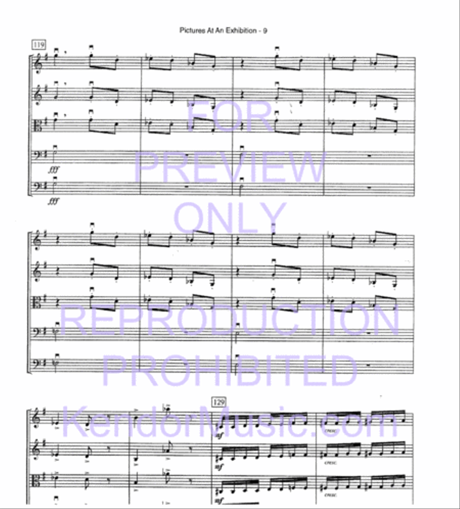 Pictures At An Exhibition String Orchestra scores gallery preview page 12
