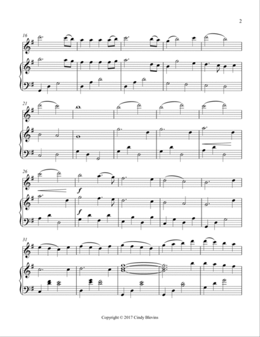 Joy To the World, for Piano and Flute Flute Solo scores gallery preview page 3