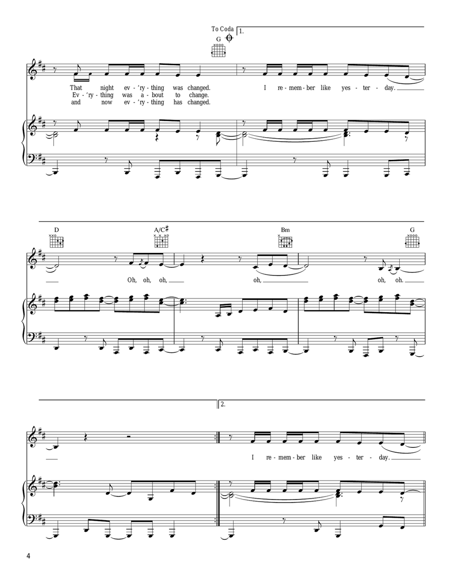 Like Yesterday Like Yesterday Piano, Vocal, Guitar scores gallery preview page 4