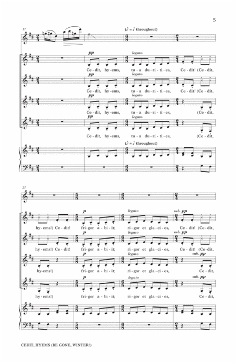 Cedit, Hyems (Be Gone, Winter!) SSA scores gallery preview page 3