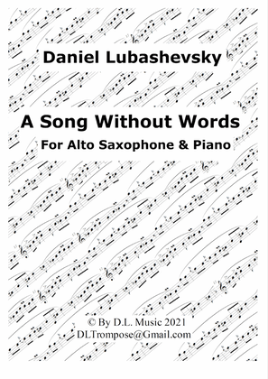 A Song Without Words for Alto Saxophone and Piano