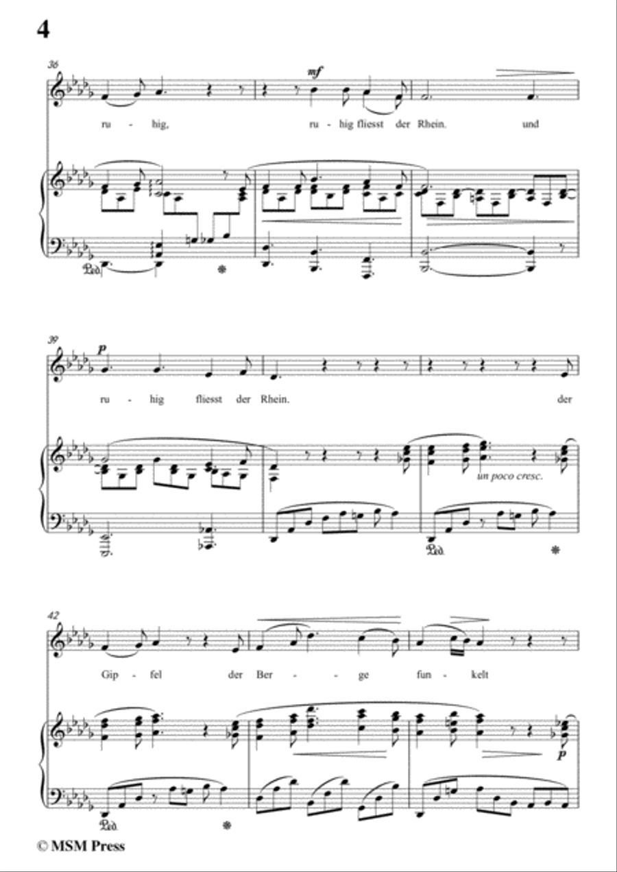 Liszt-Die Lorelei in E Major,for Voice and Piano Voice Solo scores gallery preview page 6