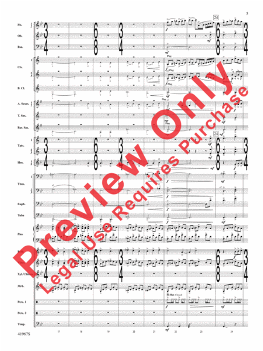 Seven Hills Overture Concert Band scores gallery preview page 6