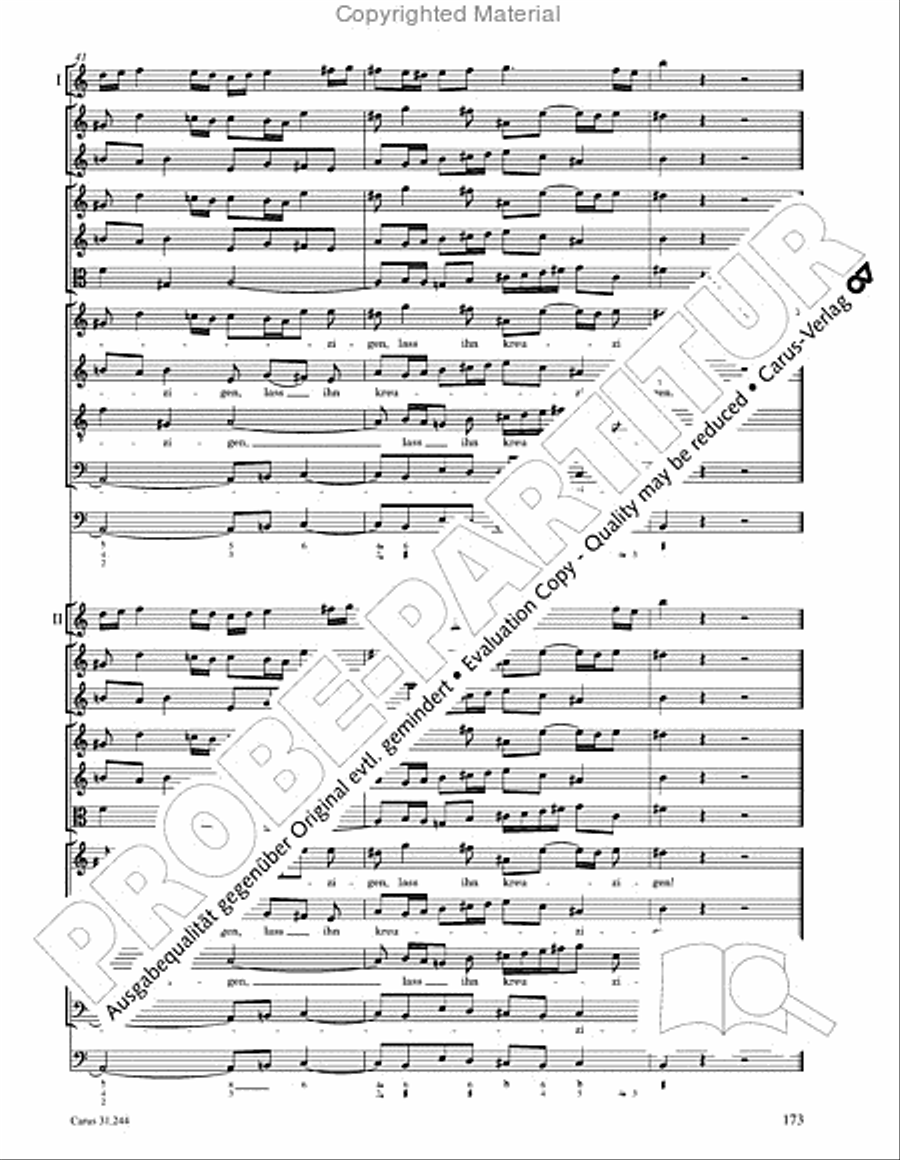 St. Matthew Passion (Matthaus-Passion) 4-Part scores gallery preview page 175
